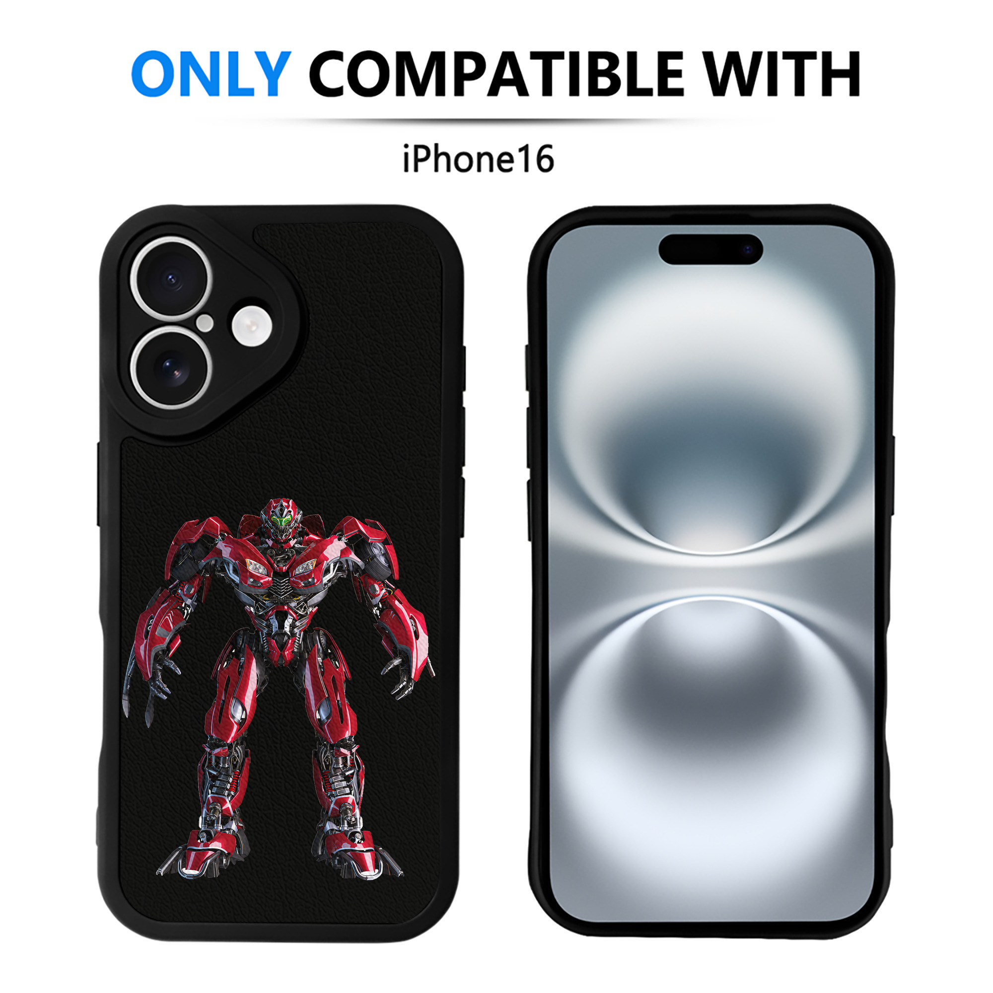（画像用） Transformers トランスフォーマー 【iPhone 16シリーズ対応】シリコンスマホケース（レザー調） 材質：シリコン